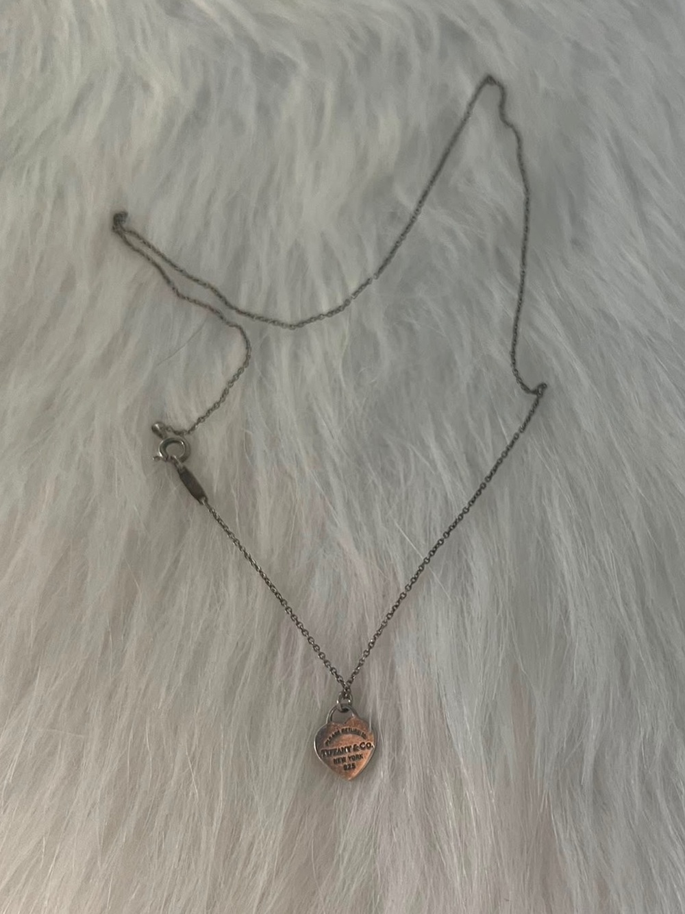 Tiffany & Co. Silver Heart Tag Necklace with Chain